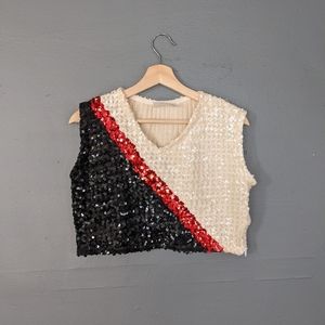 Vintage sequin cheerleader crop top